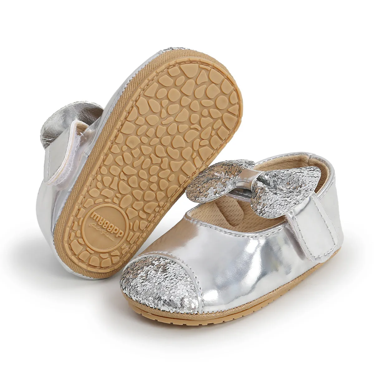 Infant Baby Girls Bowknot Sequin Flats