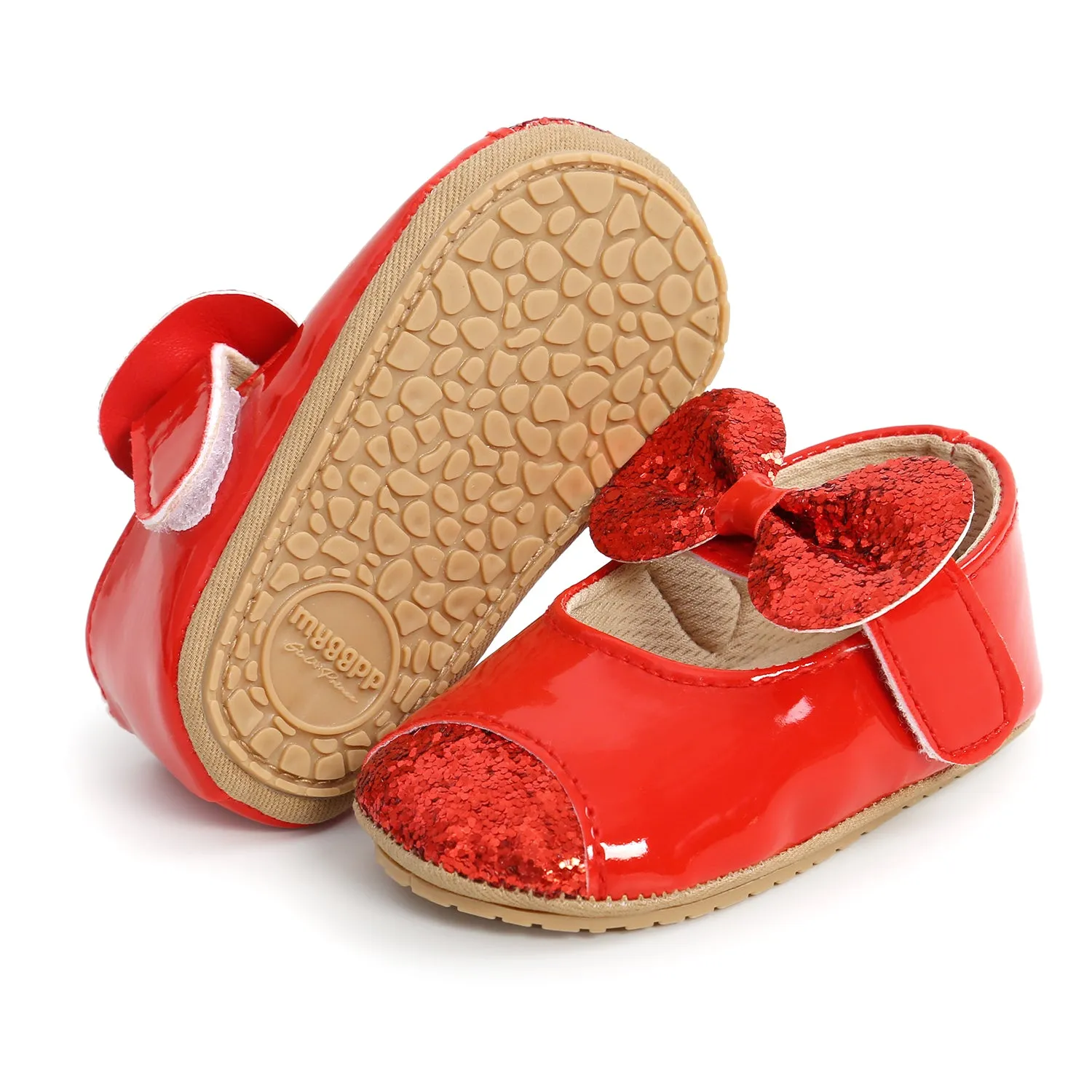 Infant Baby Girls Bowknot Sequin Flats