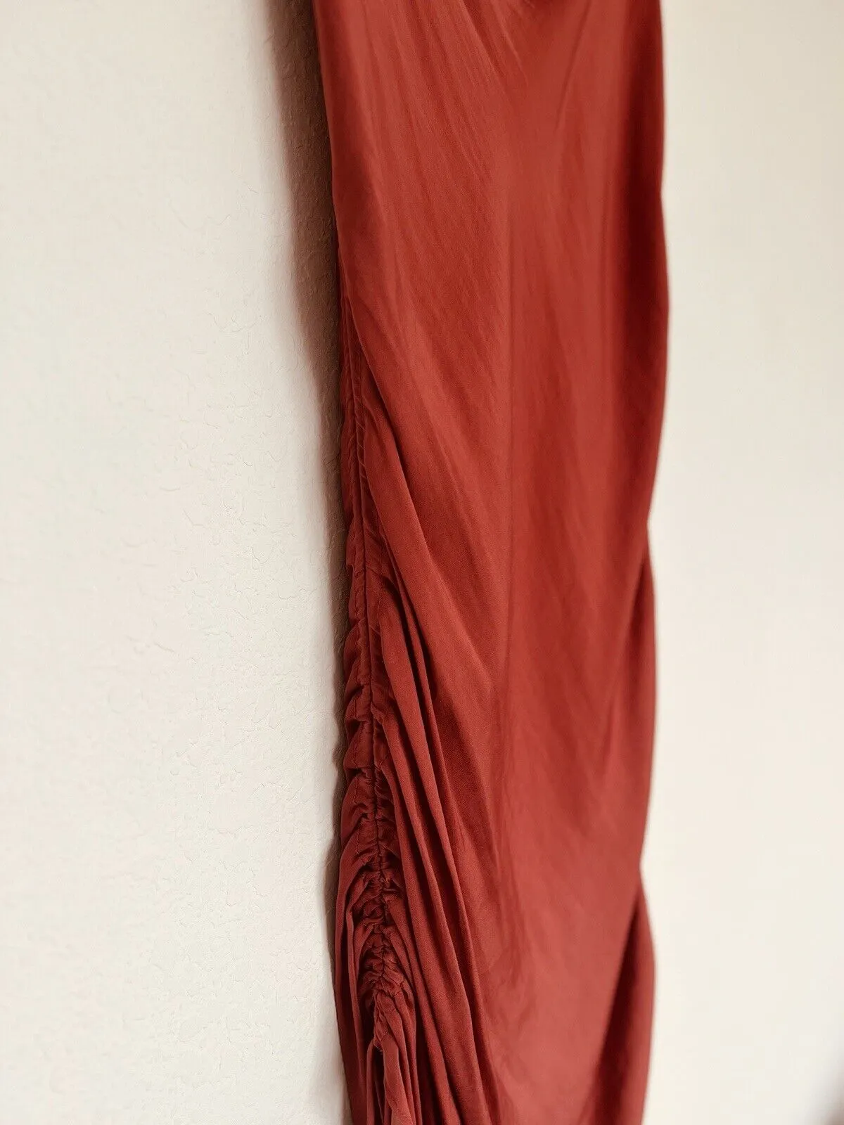Intimately Free People Slip Dress Sz L Rust Orange Ruche Sides