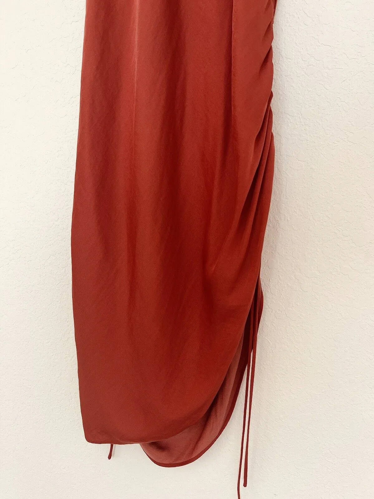 Intimately Free People Slip Dress Sz L Rust Orange Ruche Sides