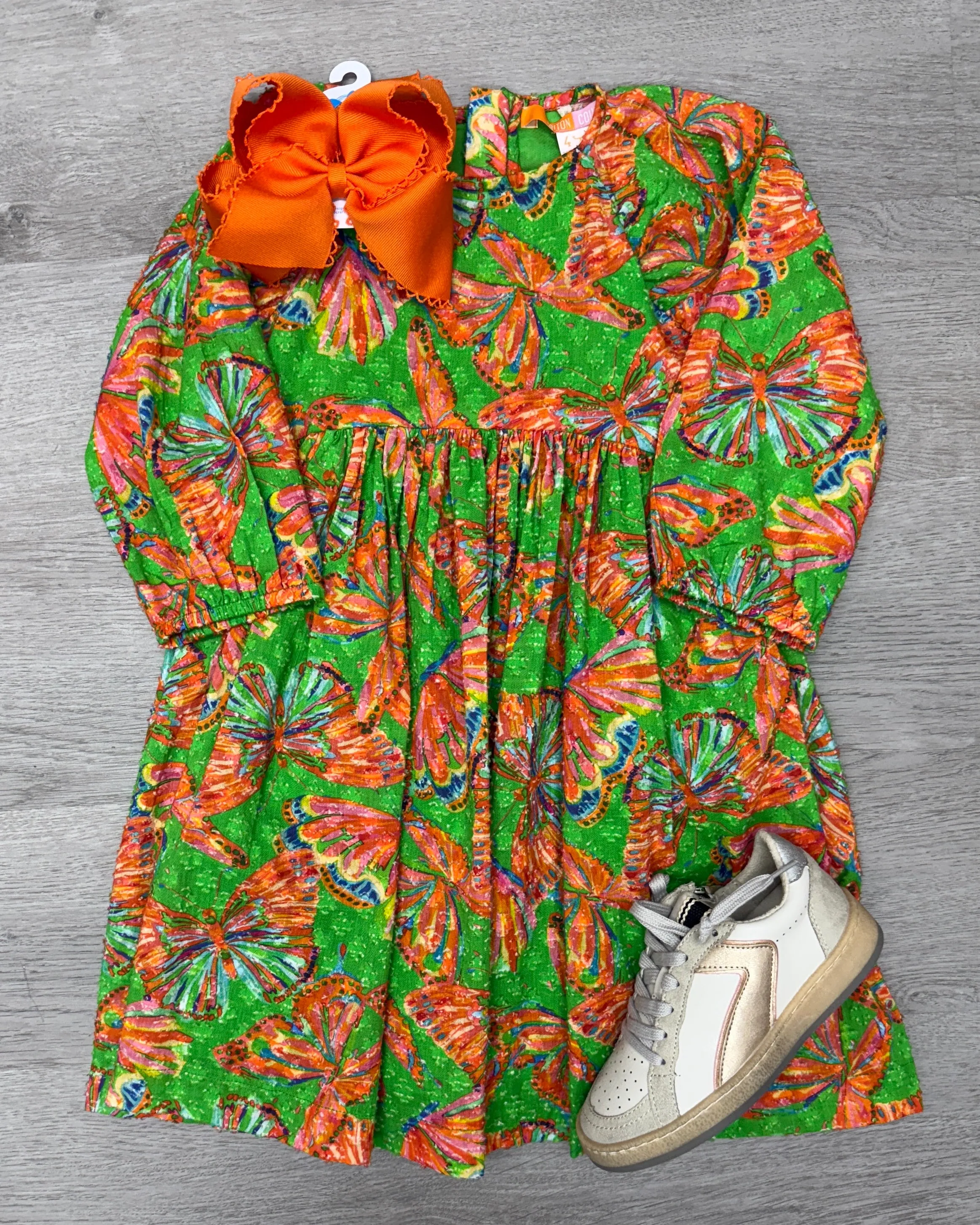 Isabella Dobby Dress - Butterfly