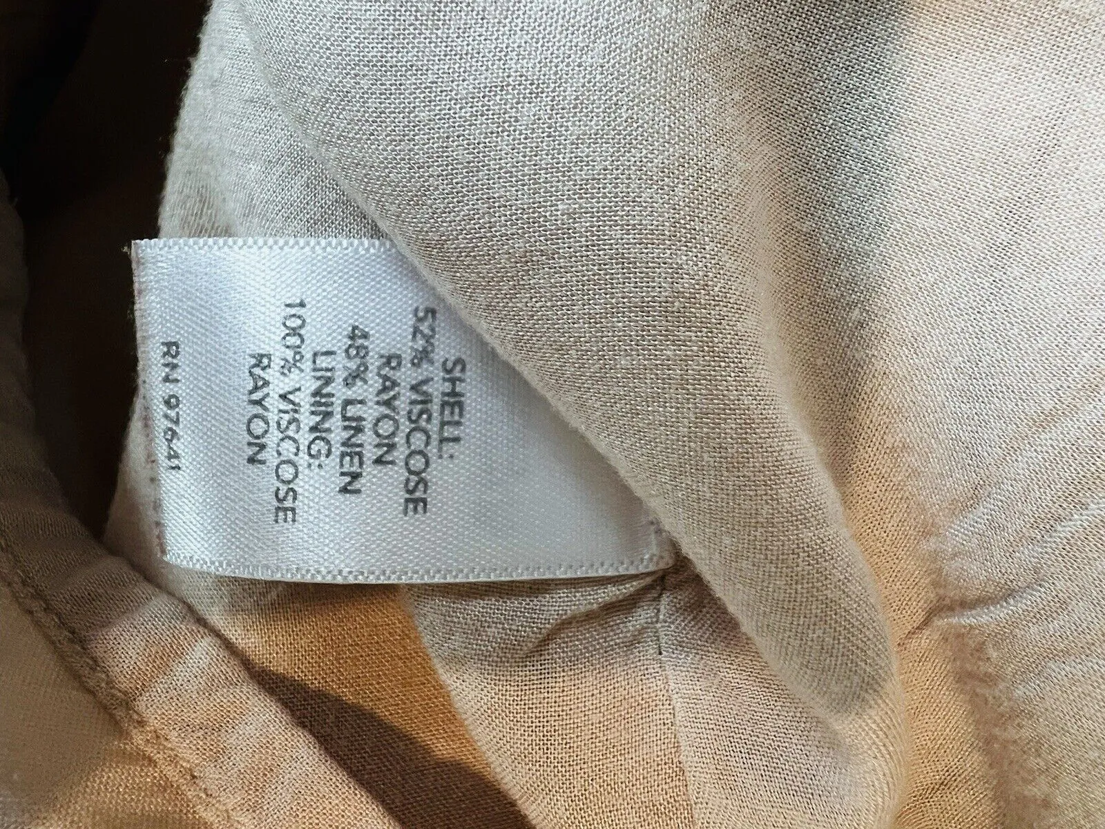 J. JILL Floral Linen Tan Dress Sz 2X Sleeveless Shift Tunic Lined Boho