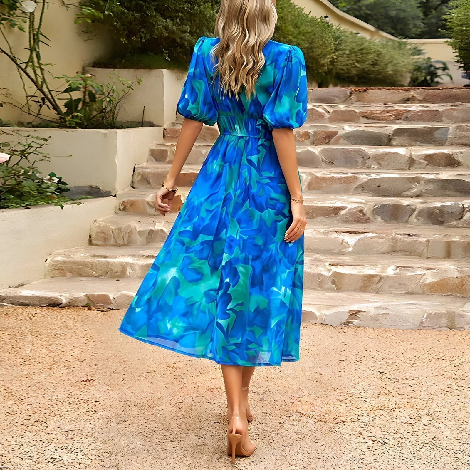 Jenny - Midi Dress with V-Neck
