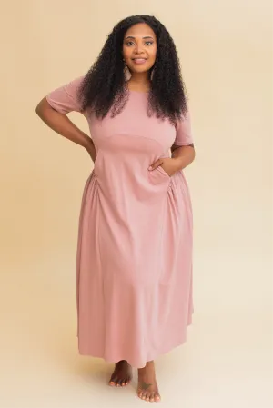 Jersey Maxi Dress-Mauve