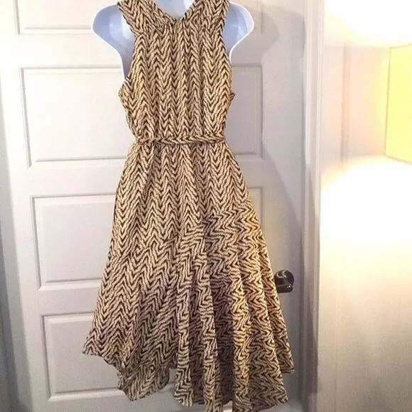 Joie Pharrah Dress Chevron Asymmetrical Cotton Dress