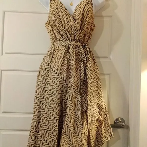 Joie Pharrah Dress Chevron Asymmetrical Cotton Dress