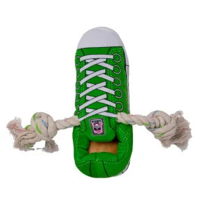 Jojo Modern Pets - Squeaking Comfort Plush Sneaker Dog Toy - Green