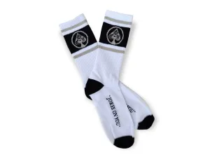 Jokes On You: Black & Gray Stripe Crew Socks