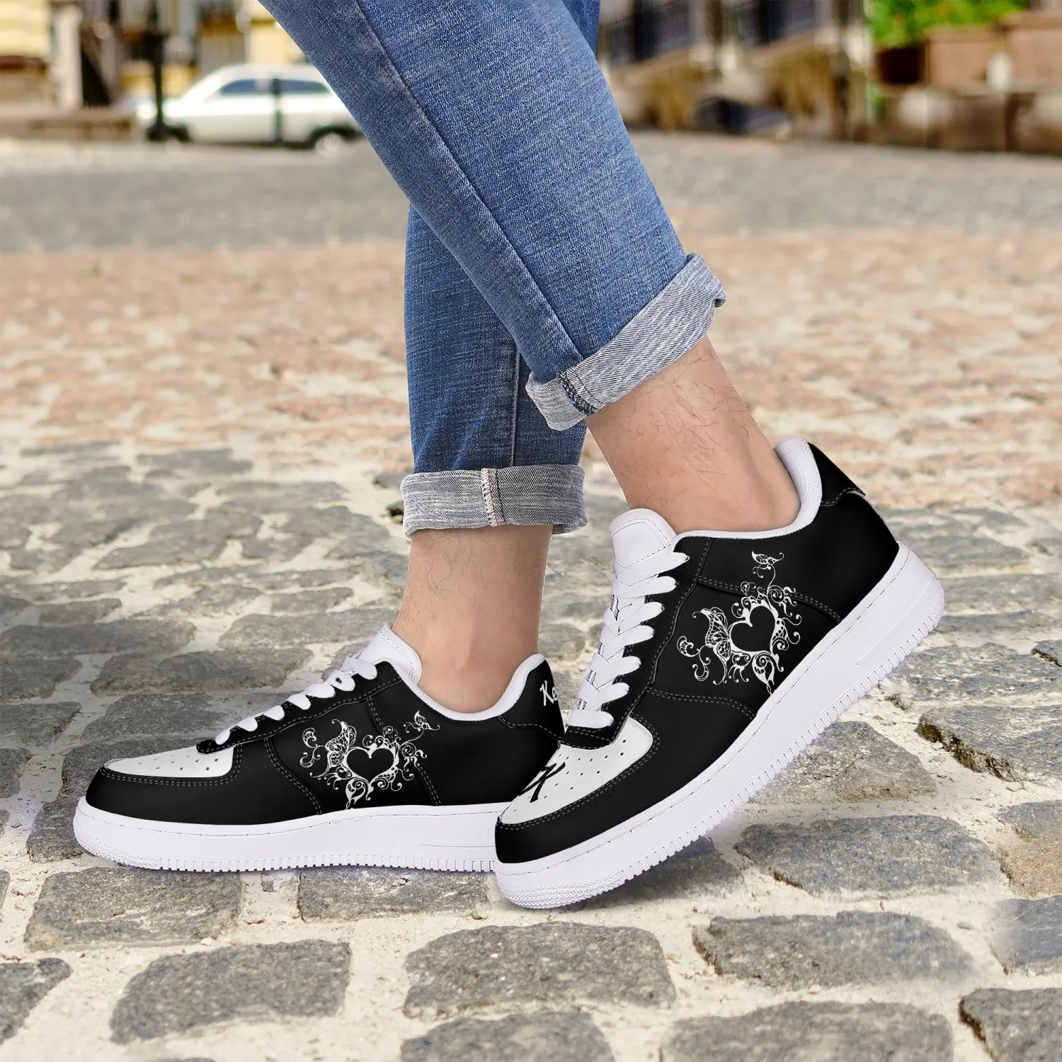 Kennedy Blk_Hrt_Frame v3b Low_Top_Unisex_Sneaker