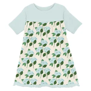 KicKee - Short Sleeve Swing Dress - Hydrangea Bouquet