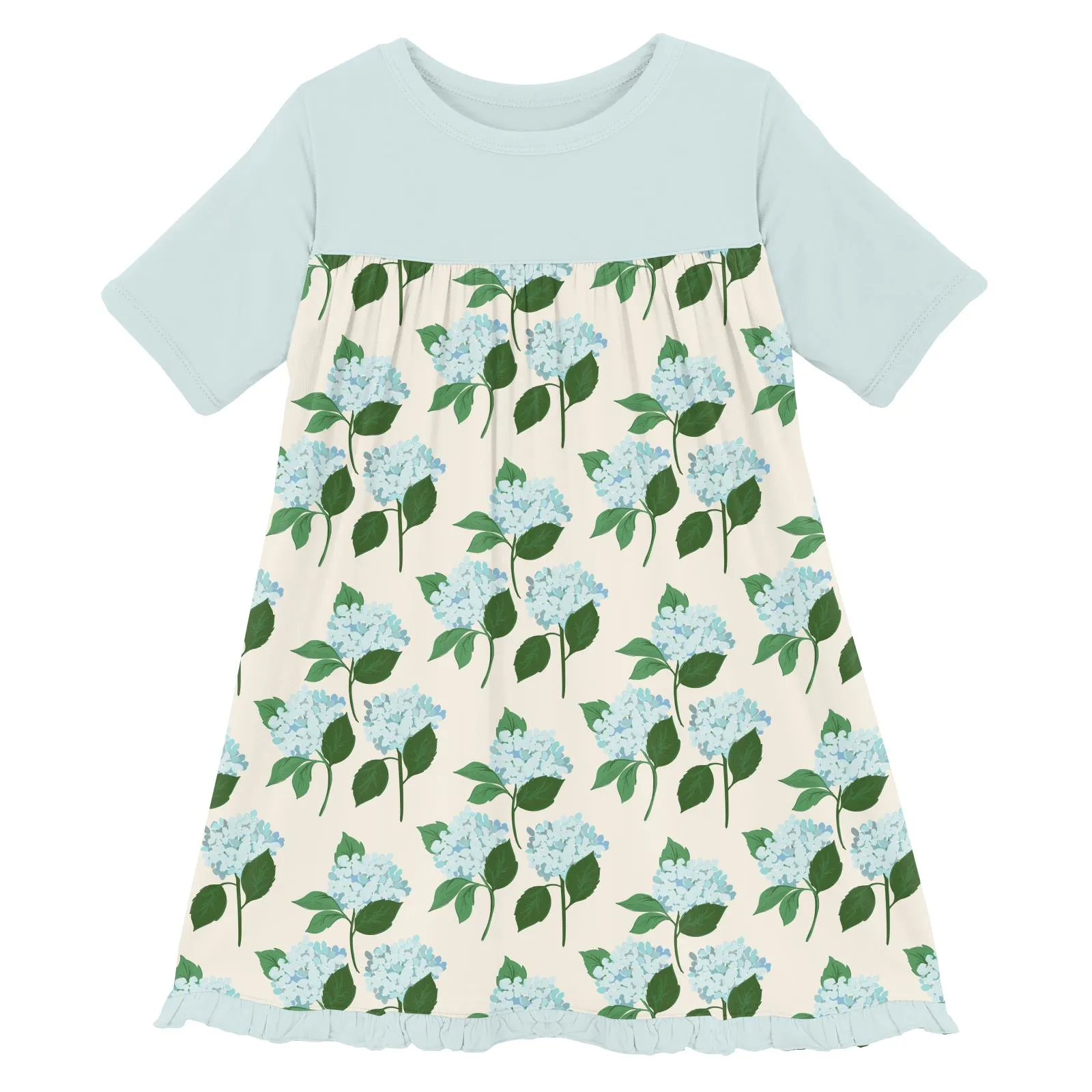 KicKee - Short Sleeve Swing Dress - Hydrangea Bouquet