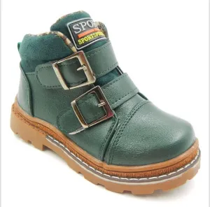 Kids High Top Buckle Boots