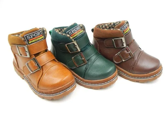 Kids High Top Buckle Boots