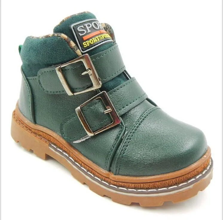 Kids High Top Buckle Boots
