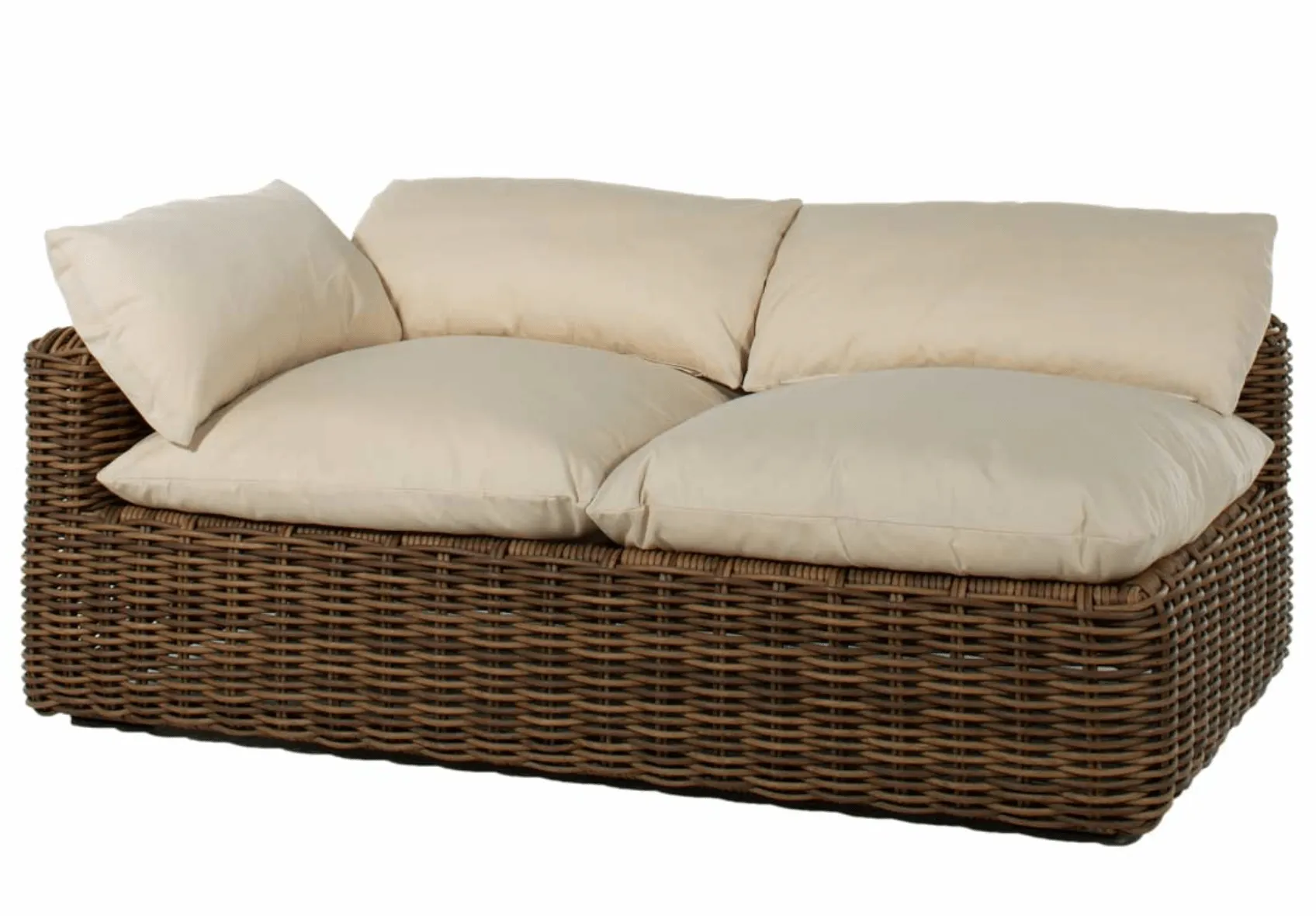 Kona Outdoor Wicker Left Arm Facing Loveseat - Raffia