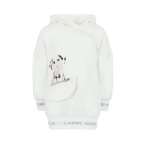 Lapin House Hooded Dalmation Jumper Dress - Off White