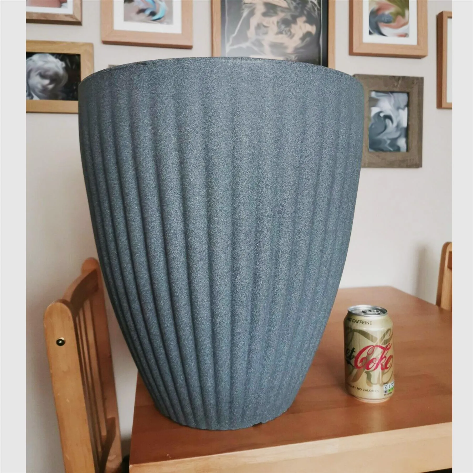 Large Grey Round Planter