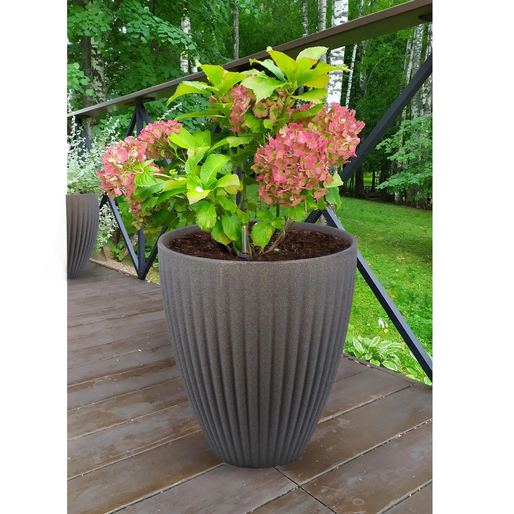 Large Grey Round Planter