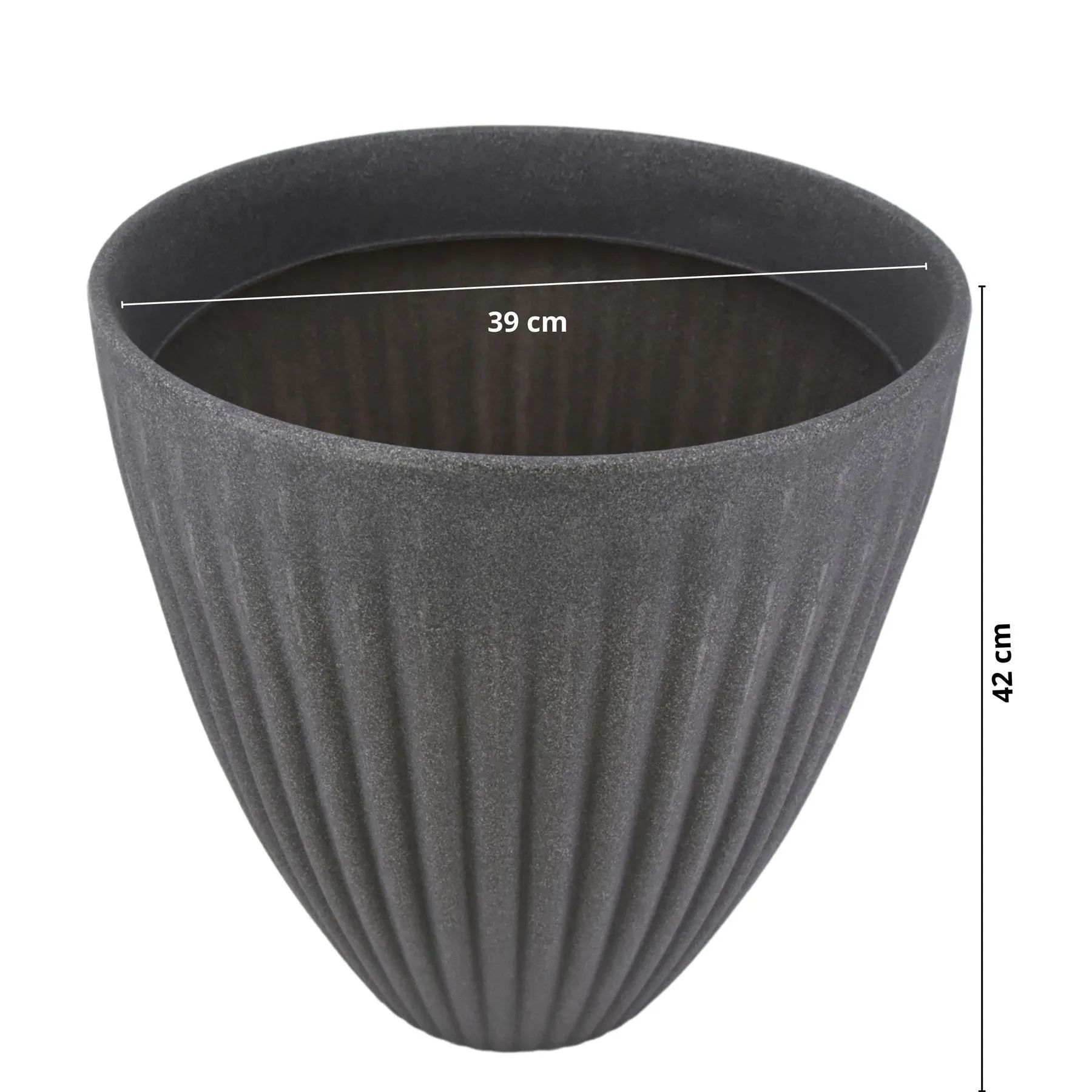Large Grey Round Planter