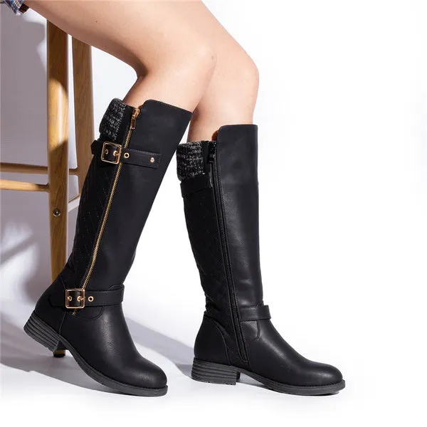 Leather Casual Flats Boot Shoes Outdoor Non-Slip Booties