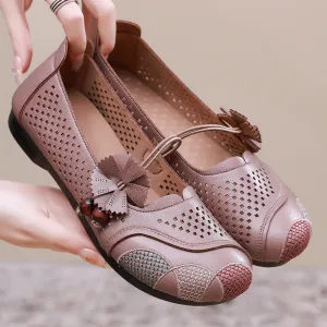 LetcloTM Women's Flat Breathable Leather Shoes