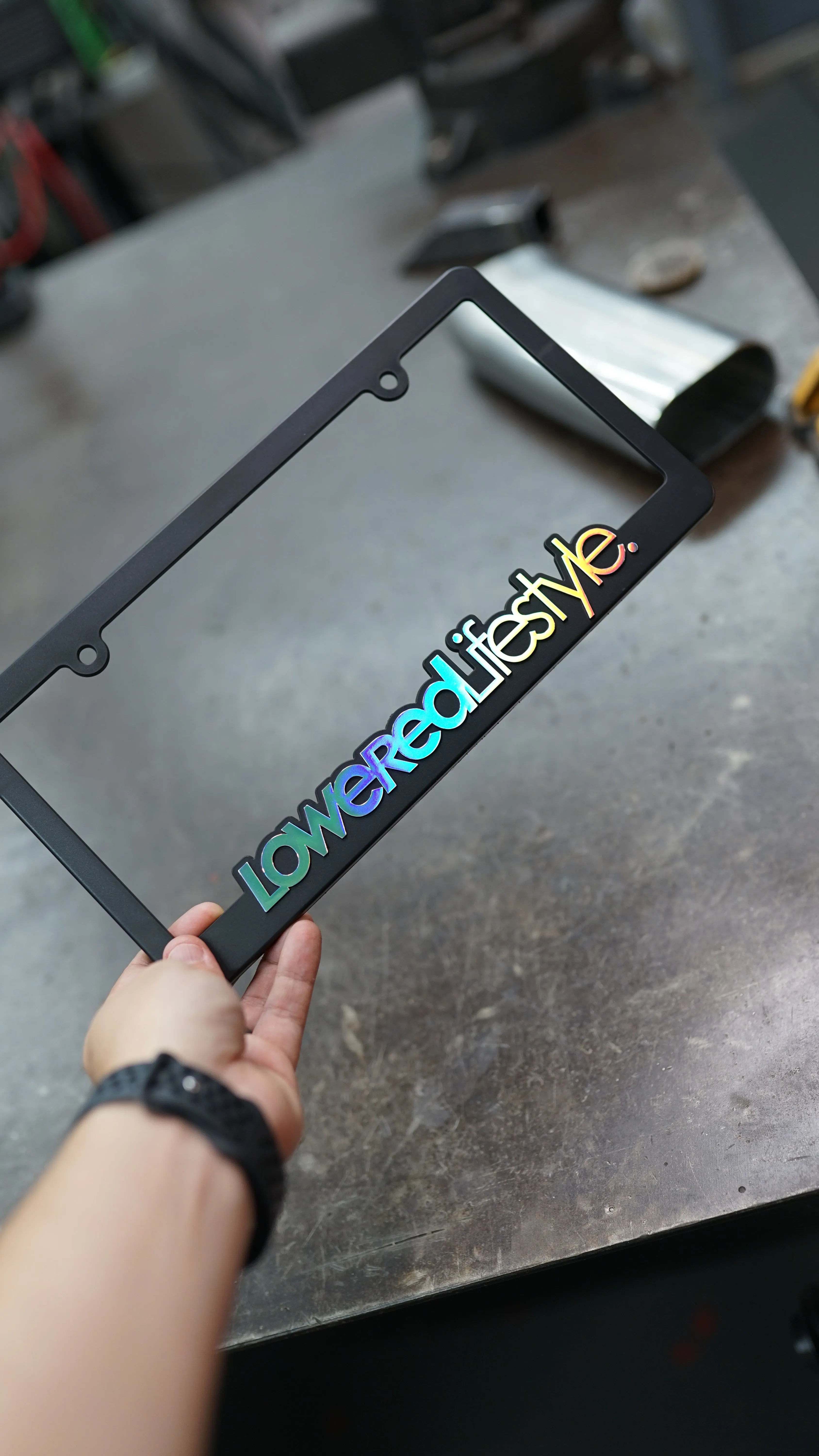 License Plate Frame - OG Logo Silver Holographic