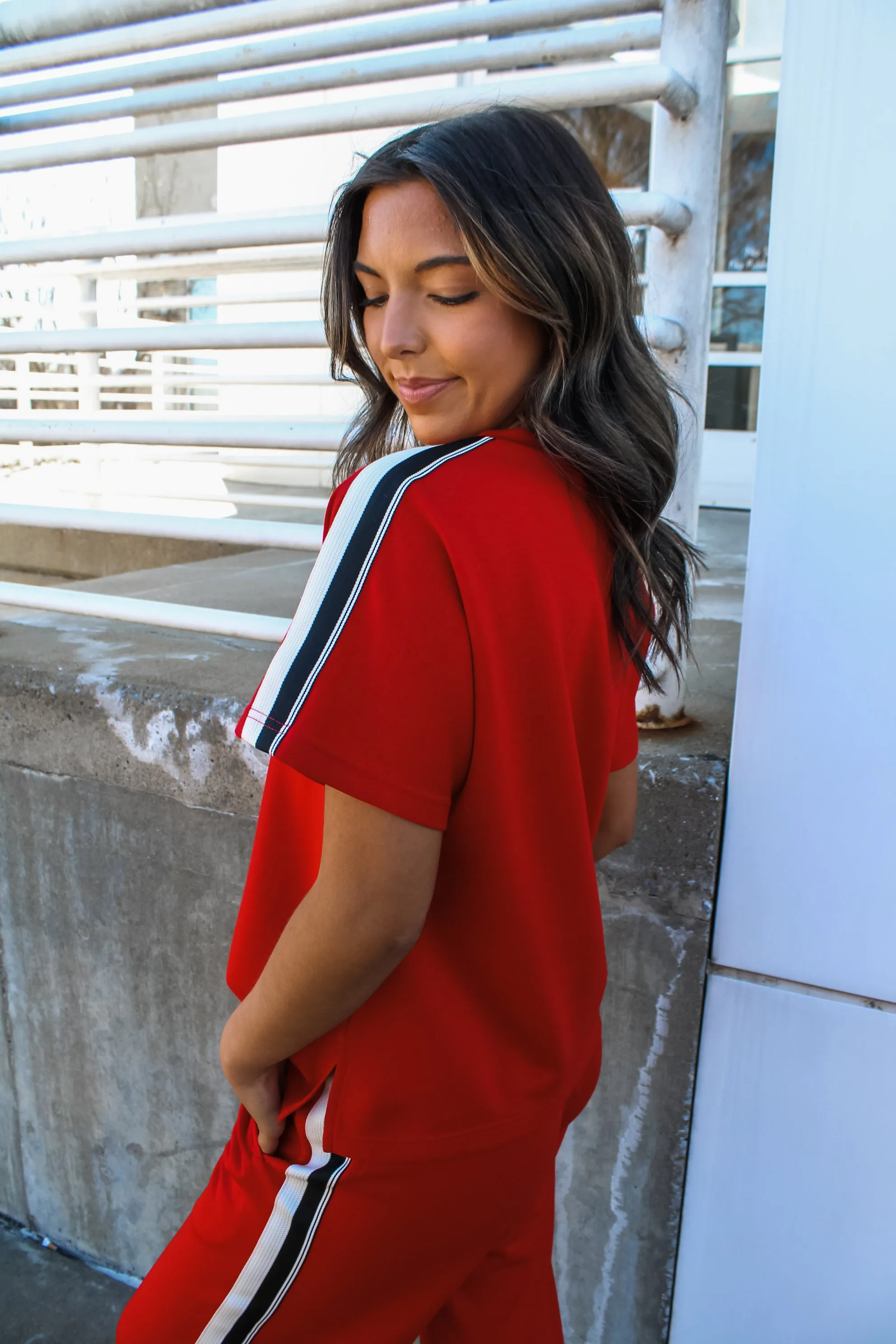 Life Is Good Side Stripe Top • Red