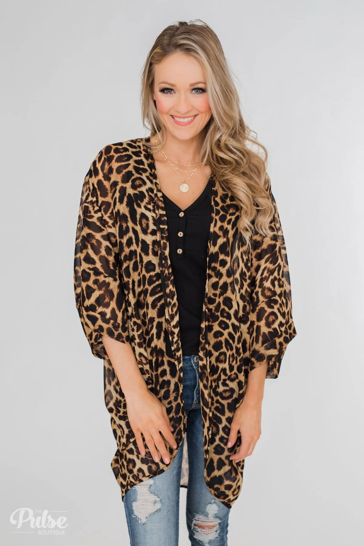 Lightweight Leopard Kimono