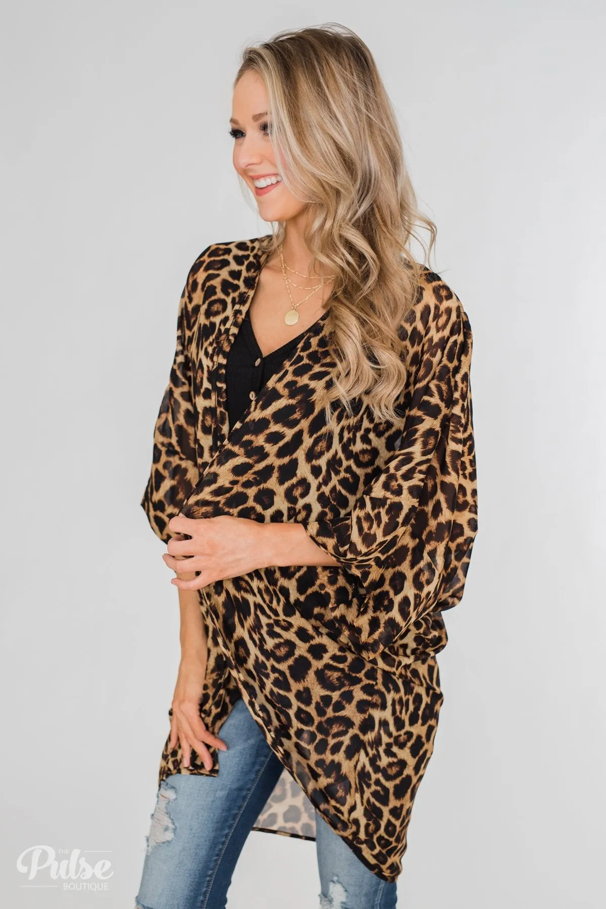 Lightweight Leopard Kimono