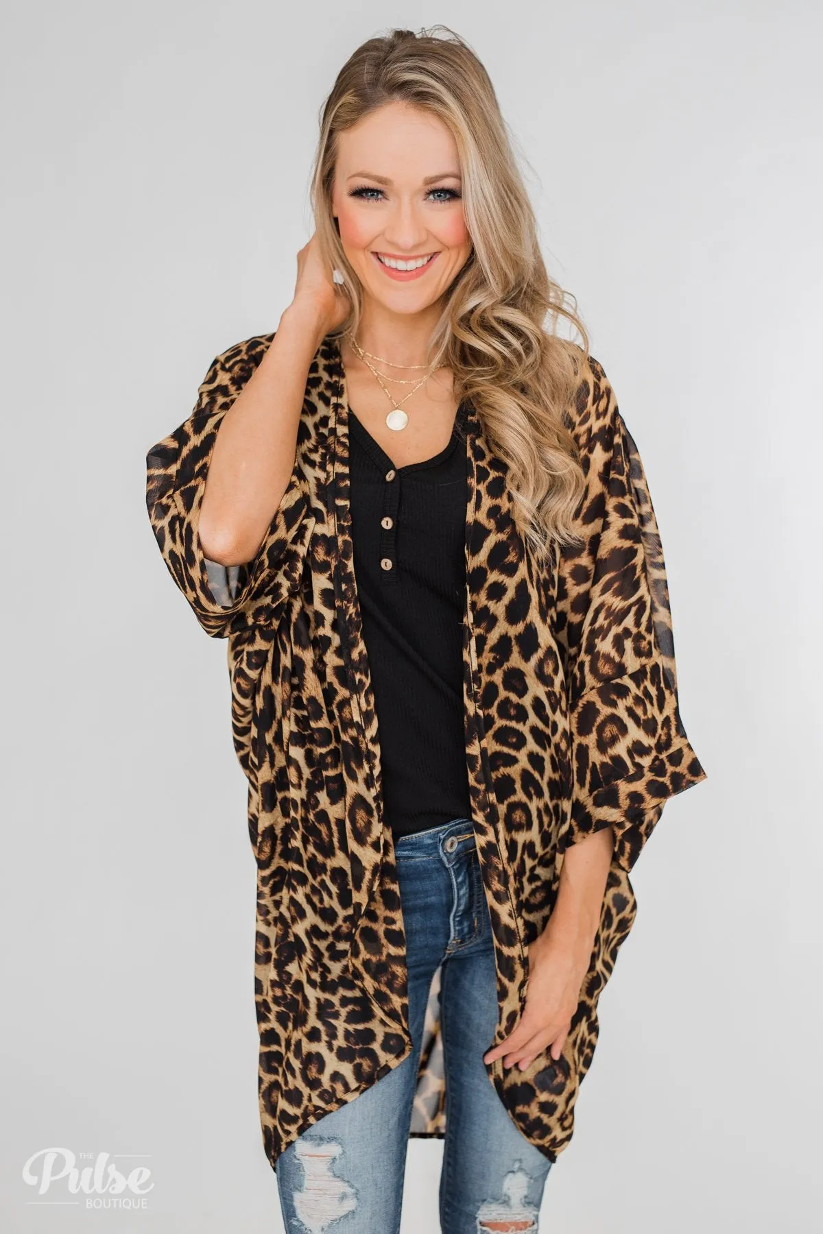 Lightweight Leopard Kimono
