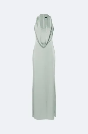 Lightweight Satin Cowl Neck Gown