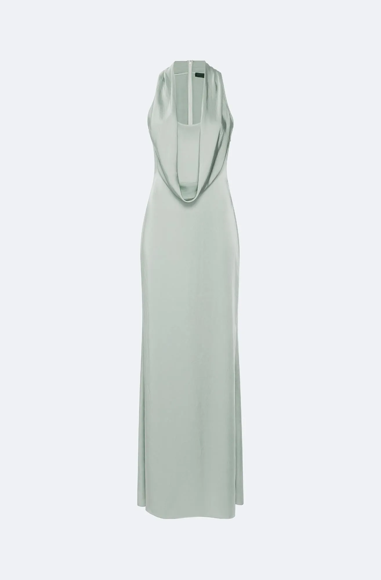Lightweight Satin Cowl Neck Gown