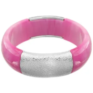 Lilac Pink Frosted Resin Bangle Bracelet