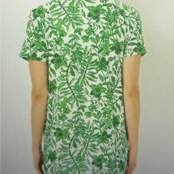 Lilly Pulitzer, NWT, MARGENE pajama sleep‎ fiddle leaf dress, green, size XS
