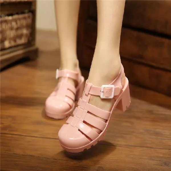 *LIMITED* Retro Crystal Jelly Sandals