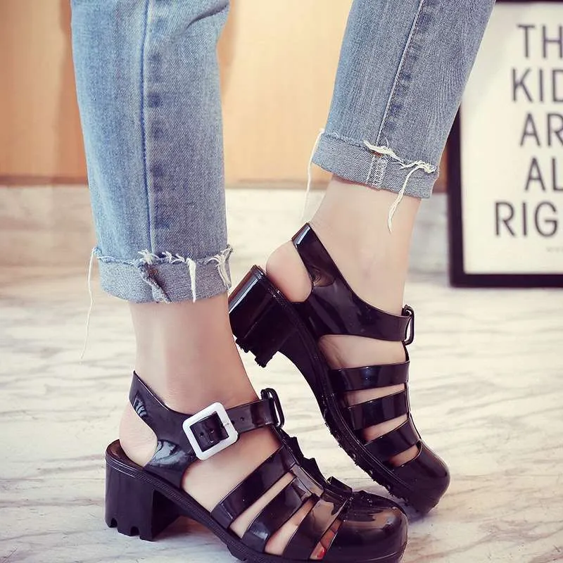 *LIMITED* Retro Crystal Jelly Sandals