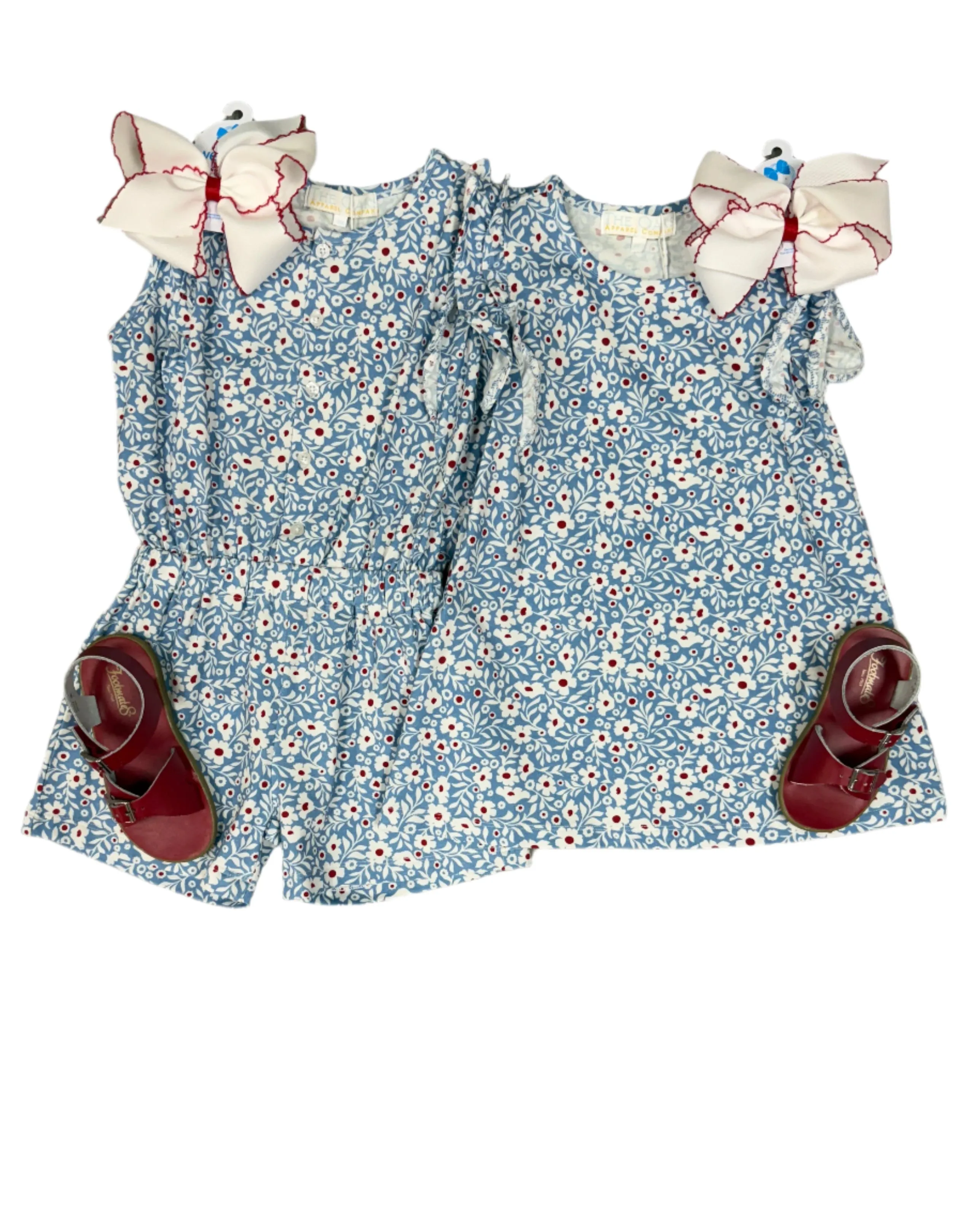 Lori Dress - Red White Blue Floral