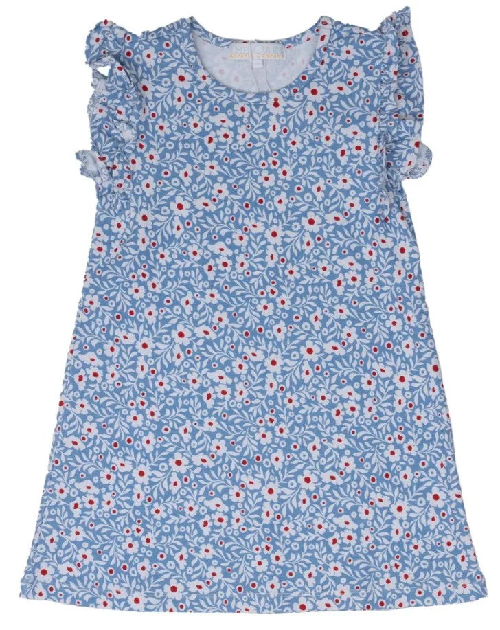 Lori Dress - Red White Blue Floral