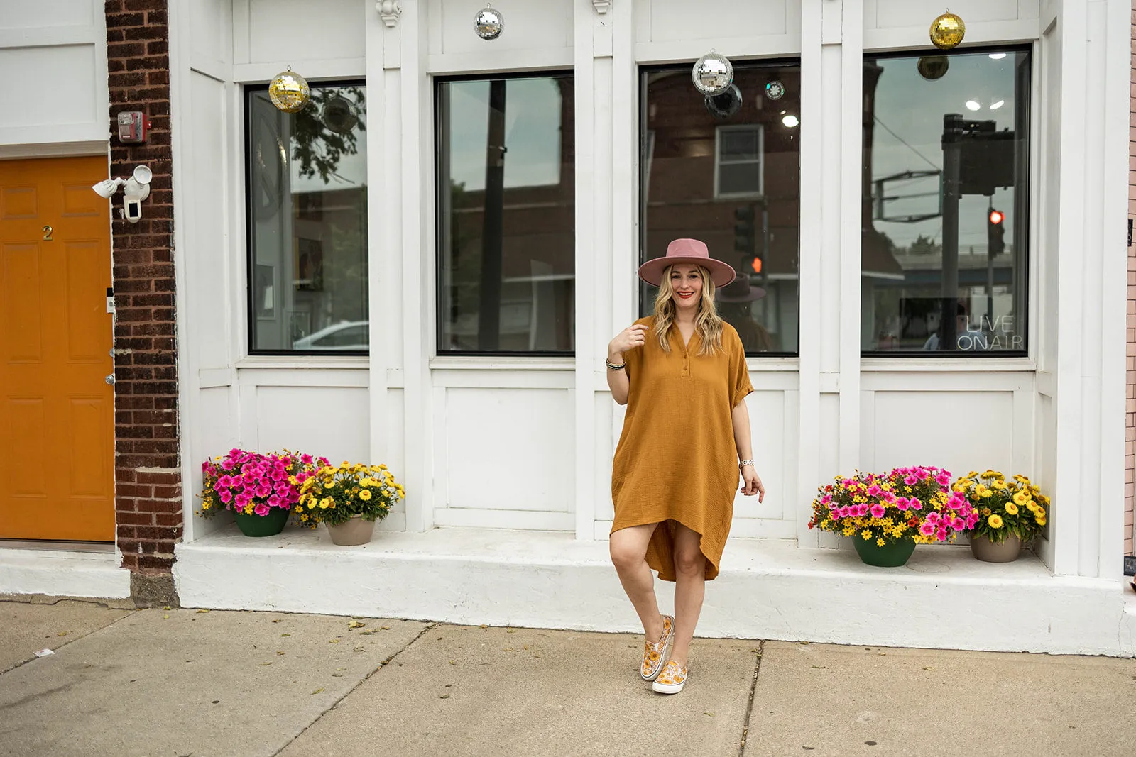 lourdes dress in mustard