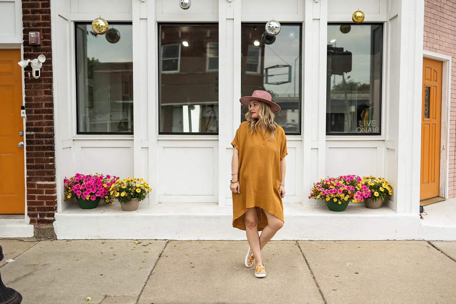 lourdes dress in mustard