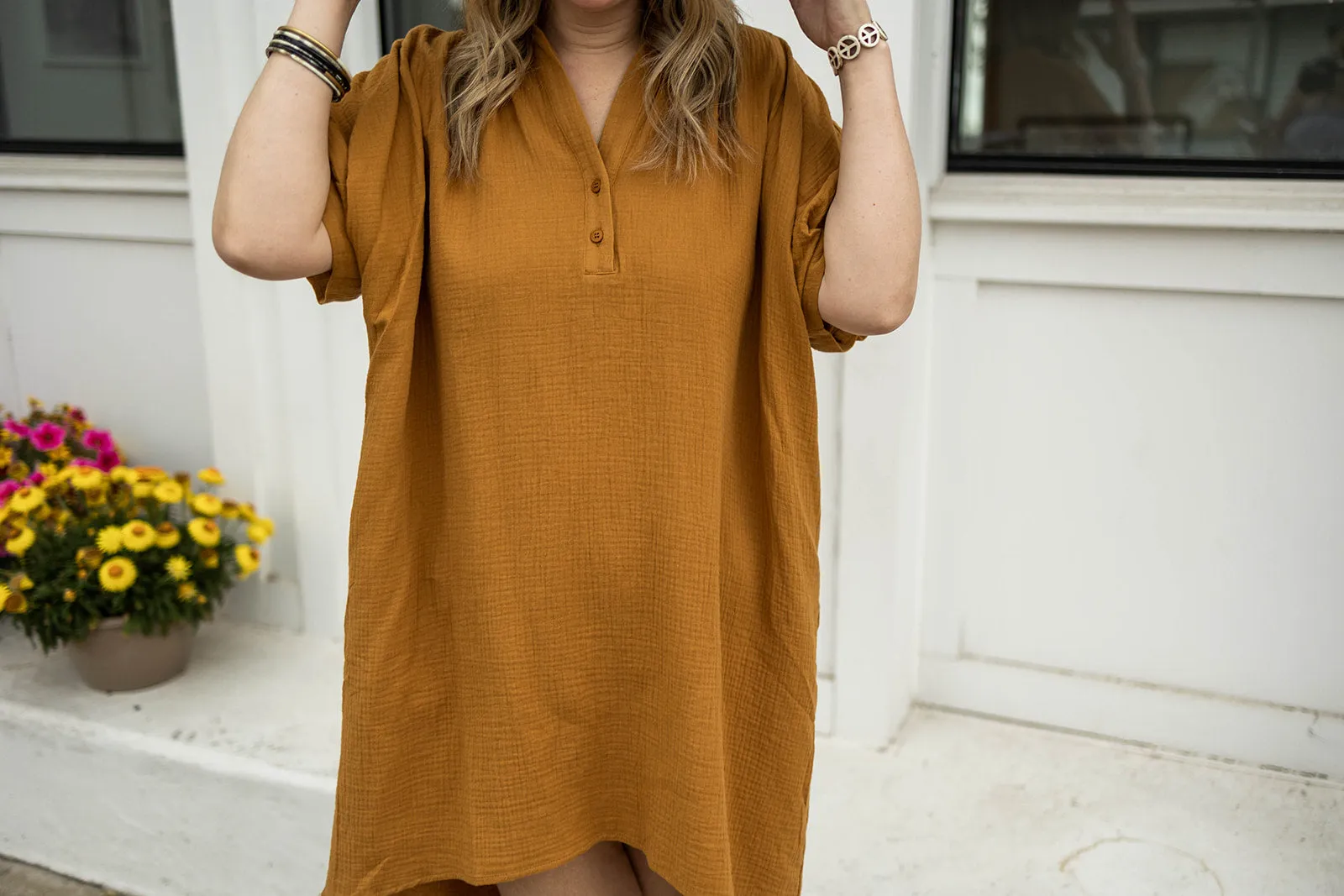 lourdes dress in mustard
