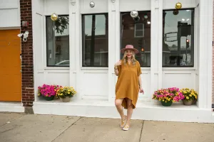 lourdes dress in mustard