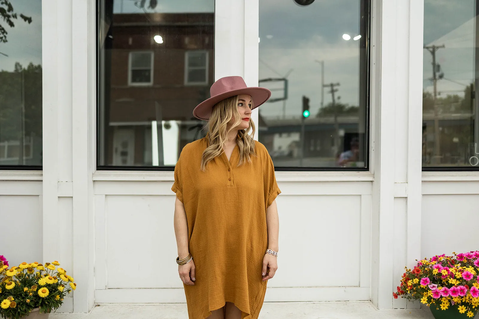 lourdes dress in mustard