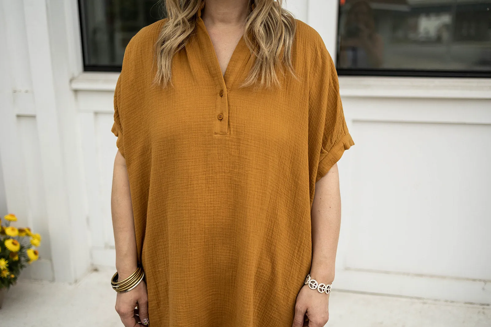 lourdes dress in mustard