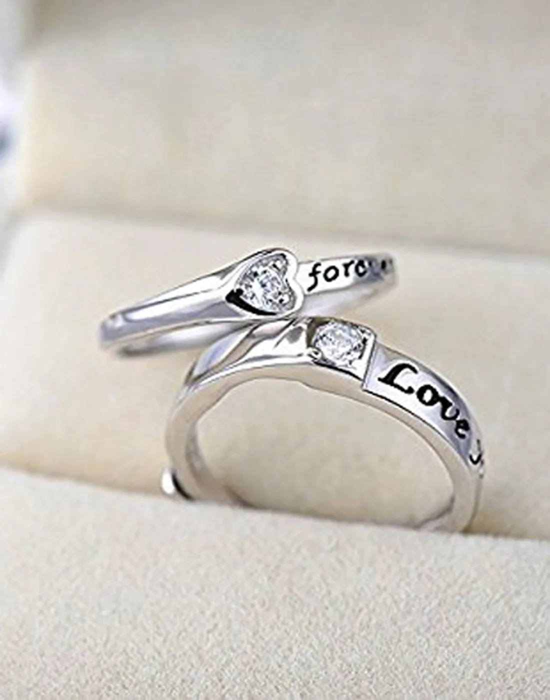 Love Forever Elegant Couple Adjustable Ring for Men and Women