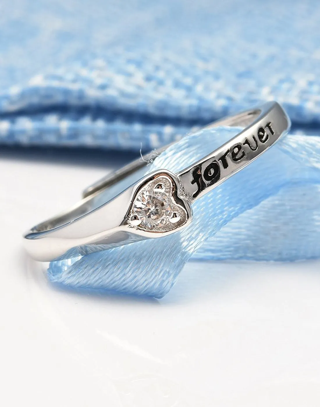Love Forever Elegant Couple Adjustable Ring for Men and Women