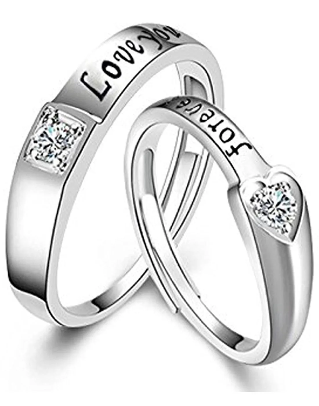 Love Forever Elegant Couple Adjustable Ring for Men and Women