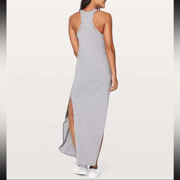 Lululemon Size 12 Heathered Medium Grey Refresh Maxi Dress II