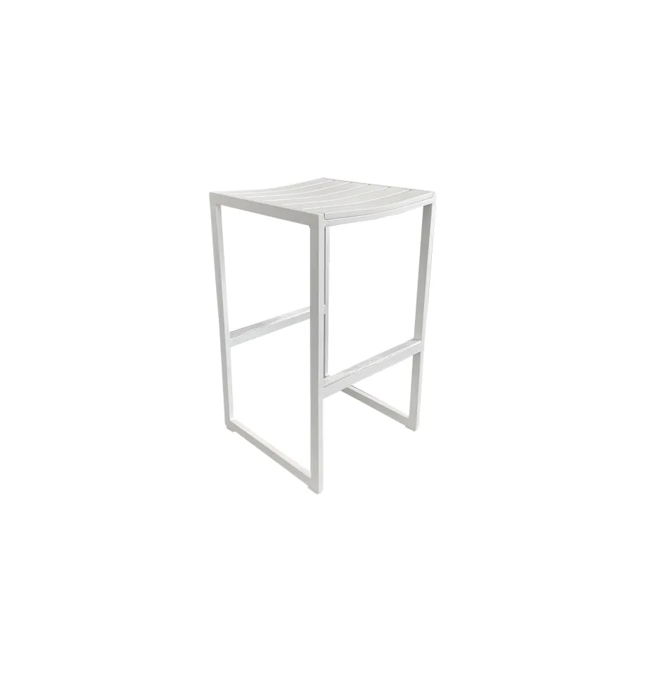 Luzon Outdoor Barstool - White Powder Coated Aluminium