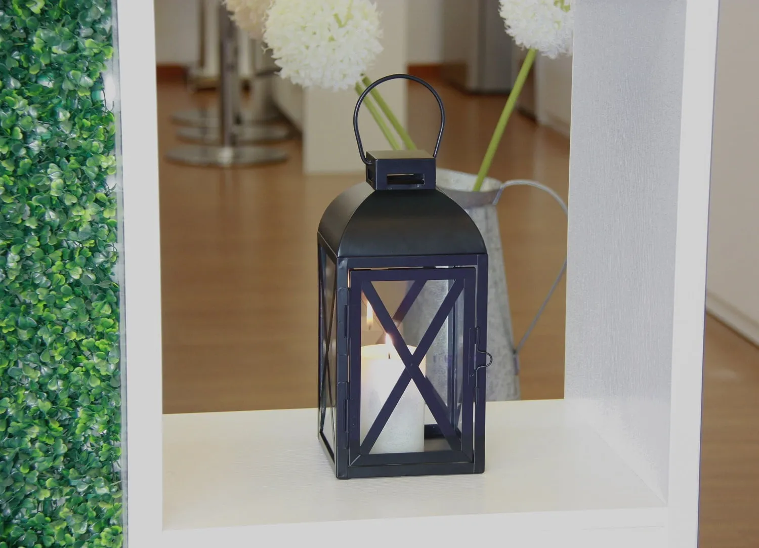 Mainstays Medium Black Metal Candle Holder Lantern